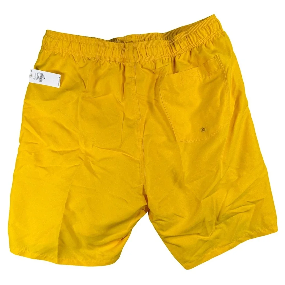 NWT Old Navy Mens Swim Trunks Yellow Solid Board Shorts‎ Mesh Liner Medium